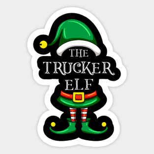 The Trucker Elf Matching Family Christmas Pajama Sticker